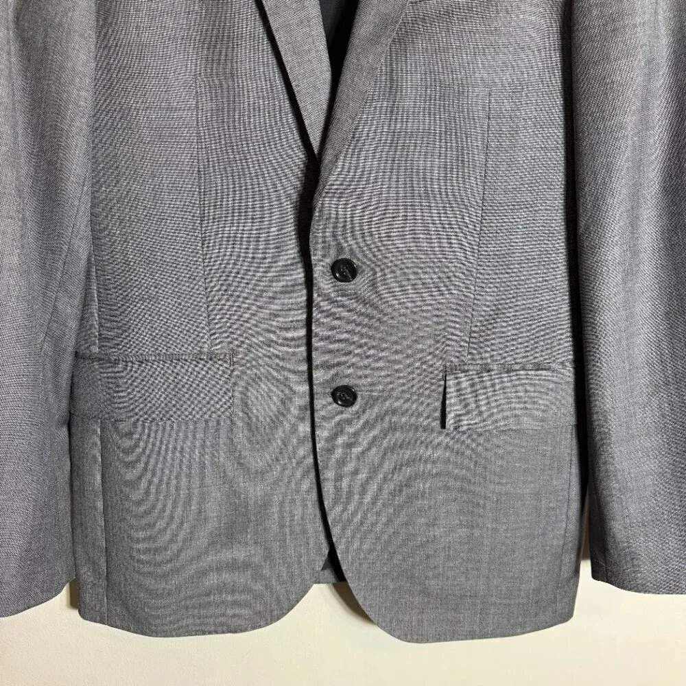 J. Crew Ludlow Slim-Fit Suit Jacket Sport Coat Blazer Mens 38R Gray Italian Wool